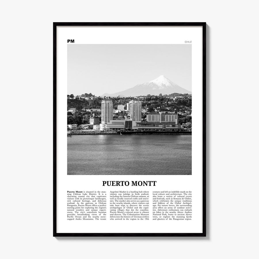 Puerto Montt Newspaper Poster, framed poster mockup