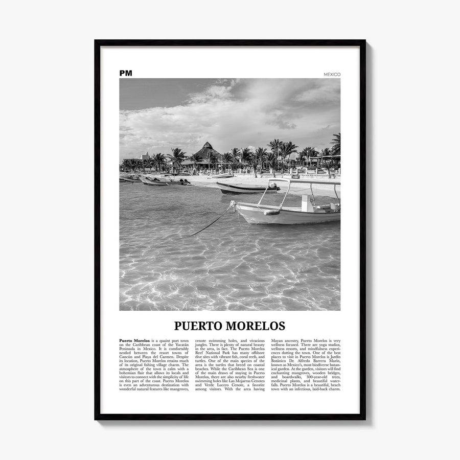 Puerto Morelos Newspaper Poster, framed poster mockup