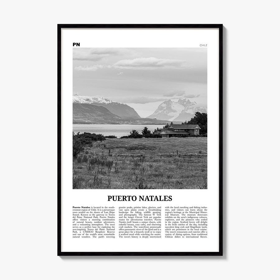 Puerto Natales Newspaper Poster, framed poster mockup