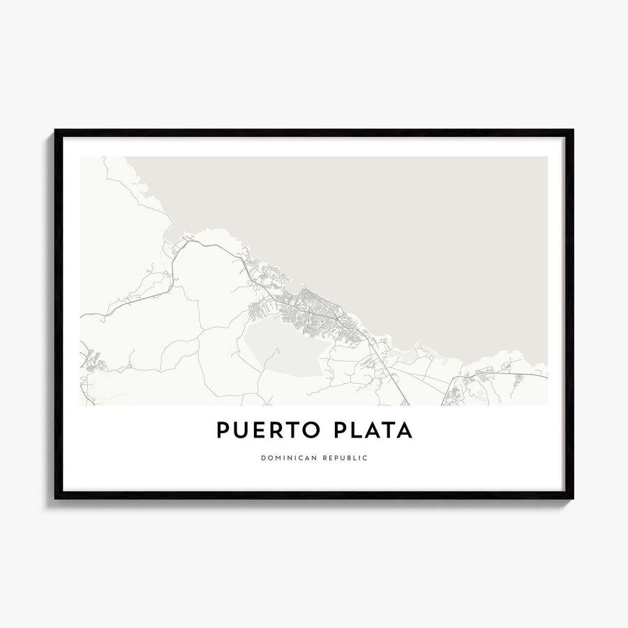 Puerto Plata Map Poster, framed poster mockup