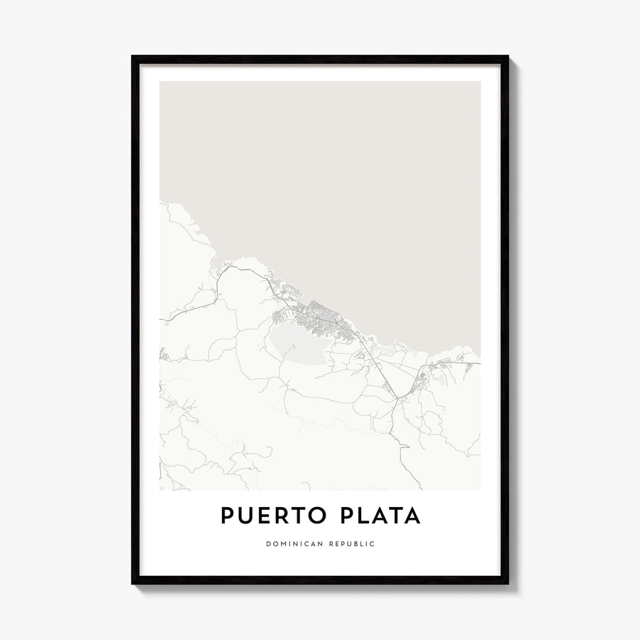 Puerto Plata Map Poster, framed poster mockup