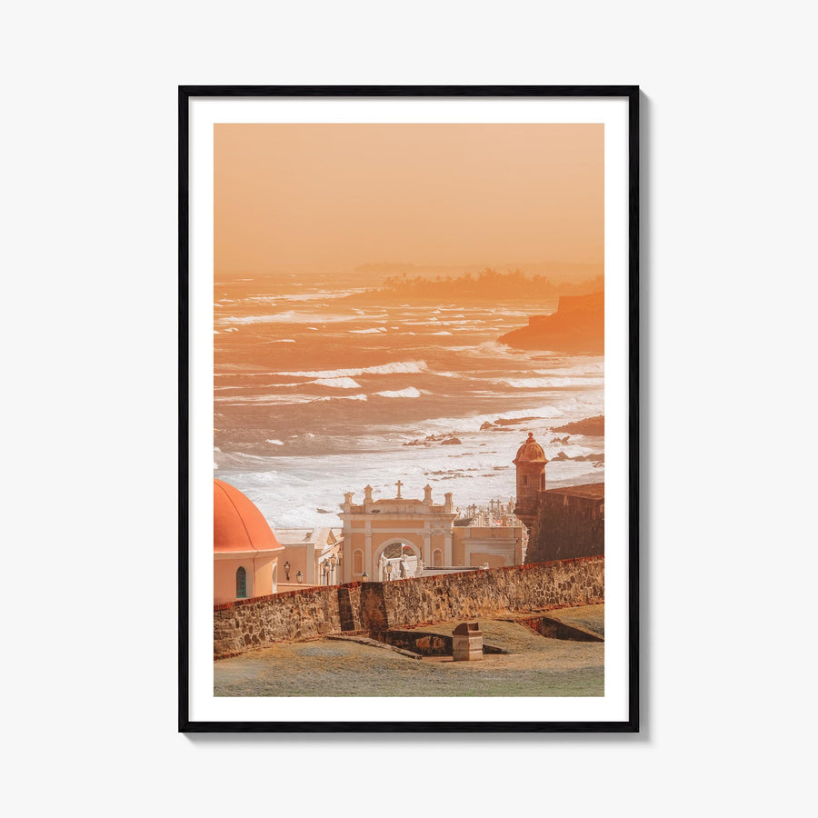 Puerto Rico no. 1 colorful photo poster of Caribbean – vertical wall art, unframed print shown in interior mockup