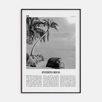 Puerto Rico No 1 Poster Black Metal / 8x12 in Nbourhood Travel B&W Poster