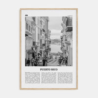 Puerto Rico No 2 Poster Natural Wood / 8x12 in Nbourhood Travel B&W Poster