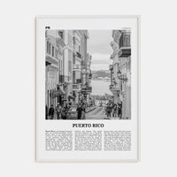 Puerto Rico No 2 Poster White Wood / 8x12 in Nbourhood Travel B&W Poster