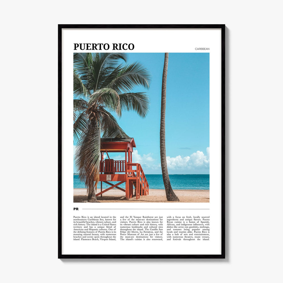 Puerto Rico Travel Poster, framed poster mockup