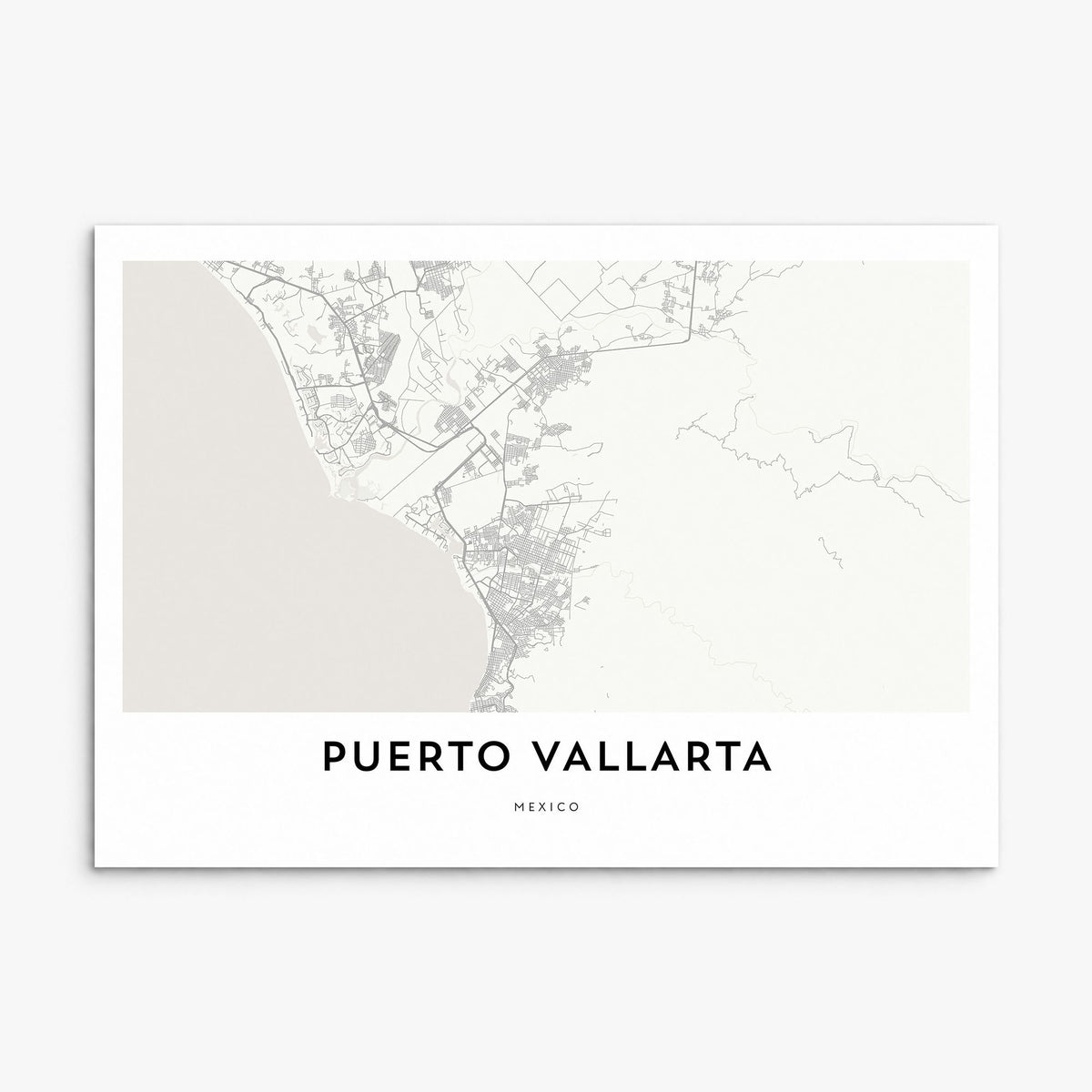 Puerto Vallarta Map Poster, print only (unframed)