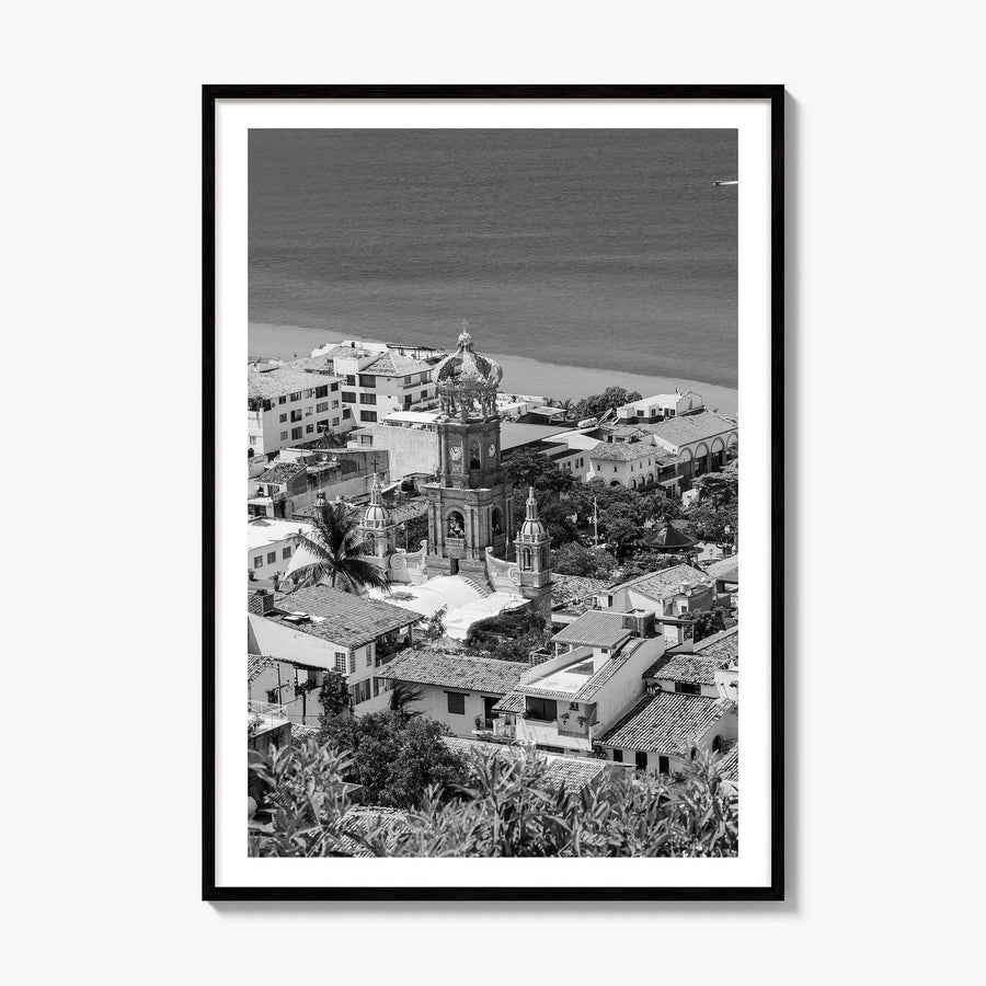 Puerto Vallarta Photo Poster, framed poster mockup, white border