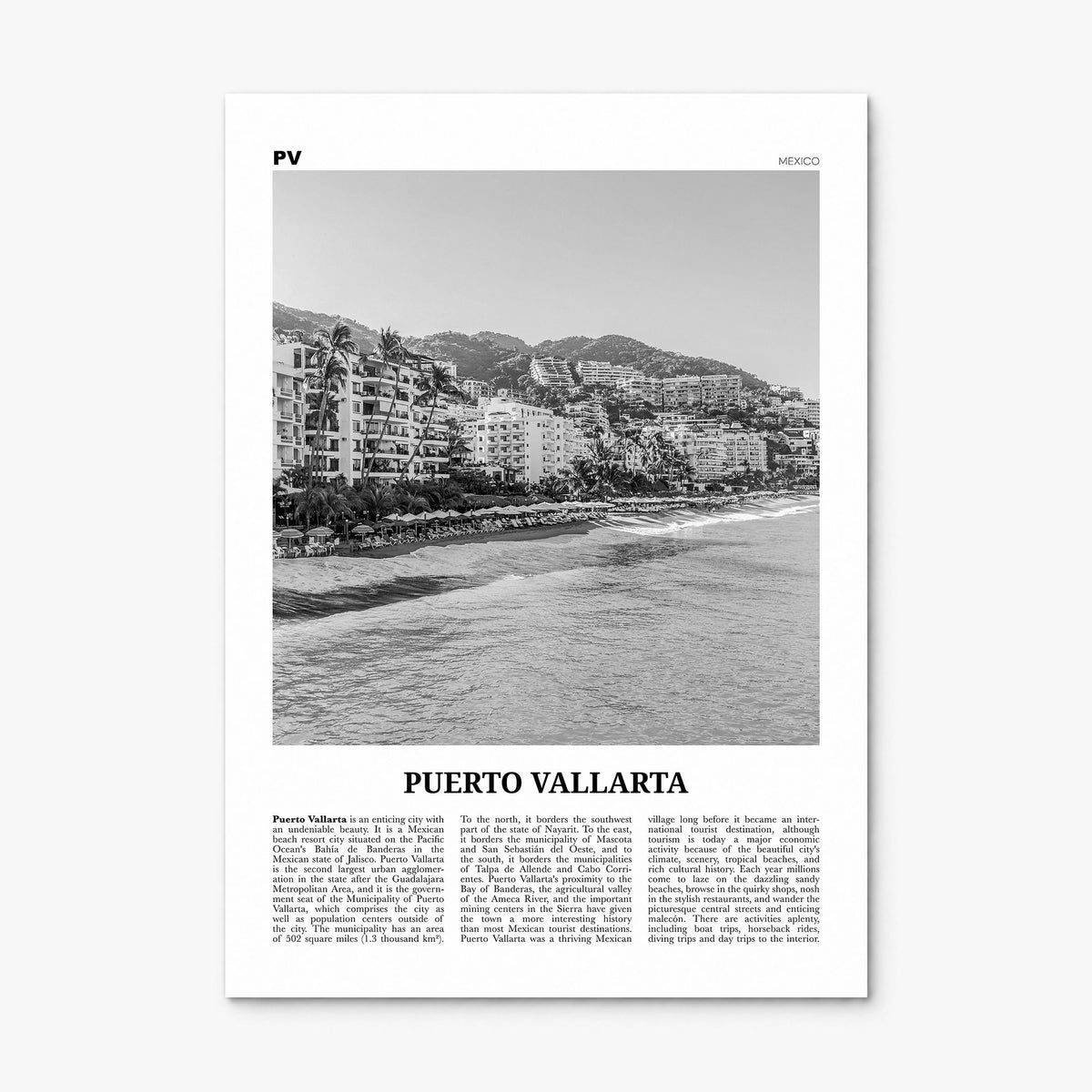 Puerto Vallarta Newspaper Poster, print only (unframed)