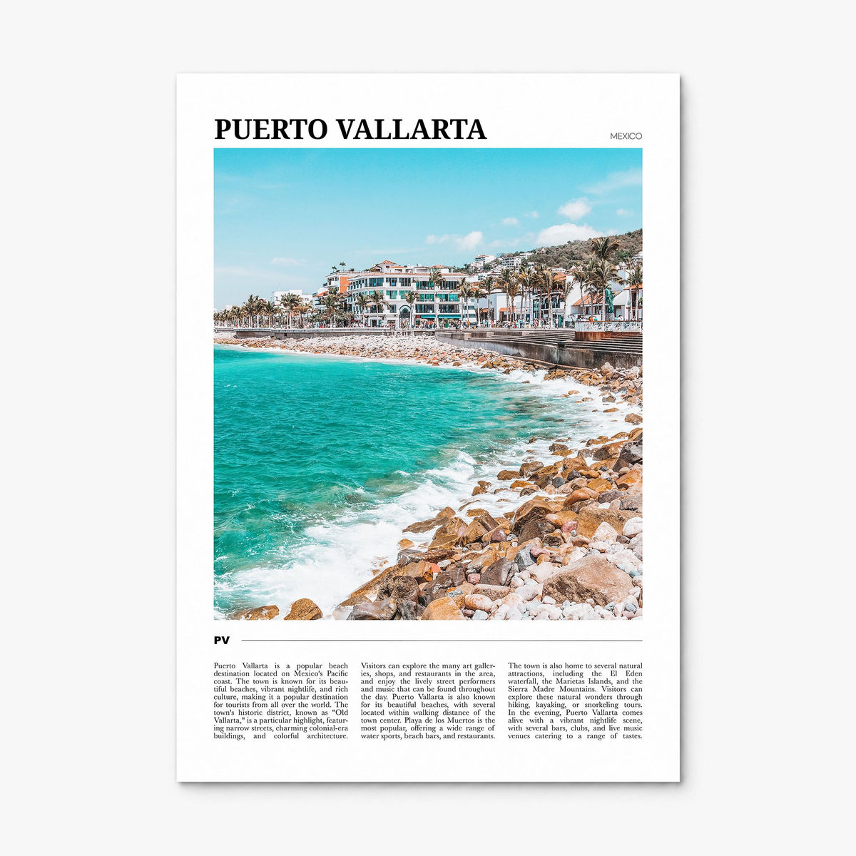 Puerto Vallarta Travel Poster, print only (unframed)