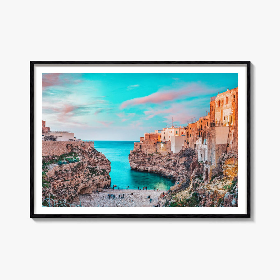 Puglia colorful photo poster of Italy – horizontal wall art, unframed print shown in interior mockup