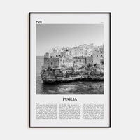 Puglia Poster Black Metal / 8x12 in Nbourhood Travel B&W Poster