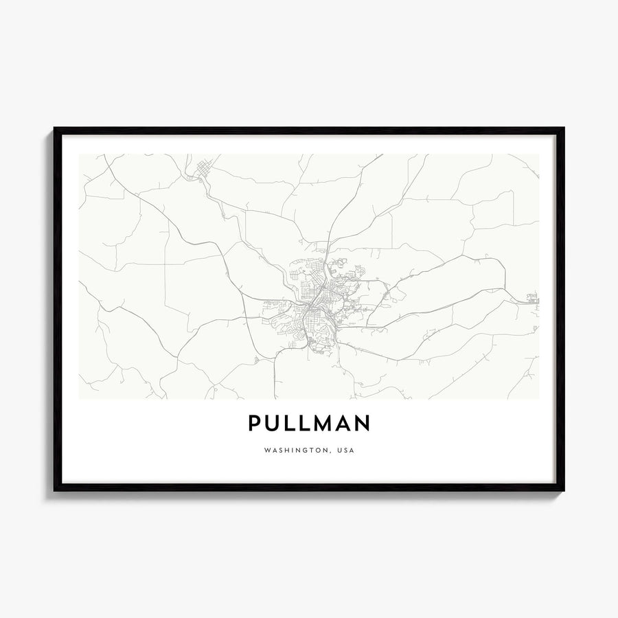 Pullman Map Poster, framed poster mockup