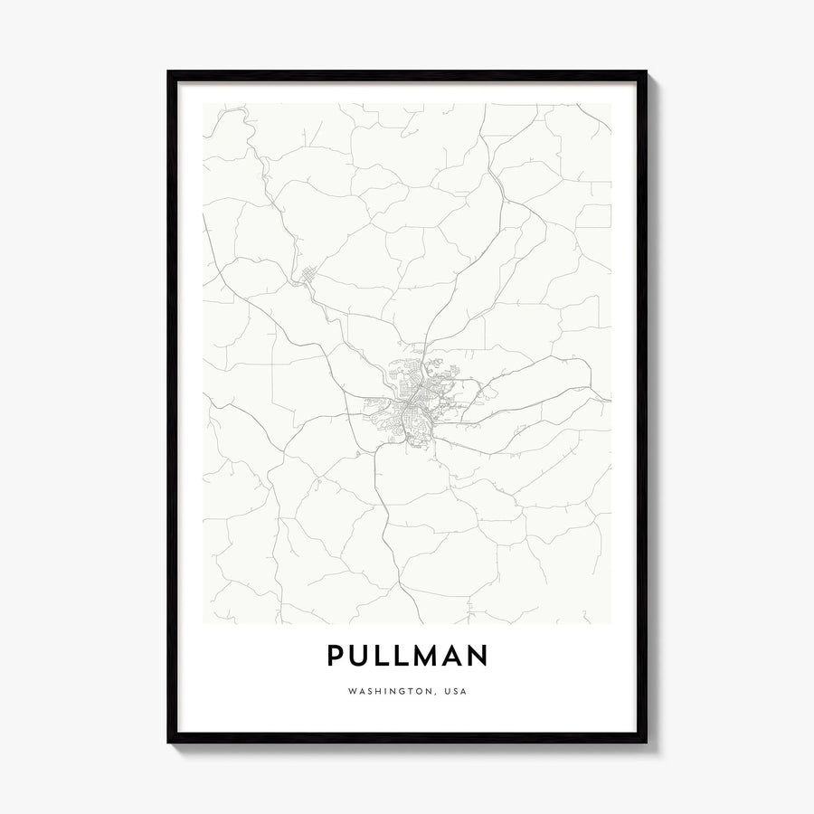 Pullman Map Poster, framed poster mockup