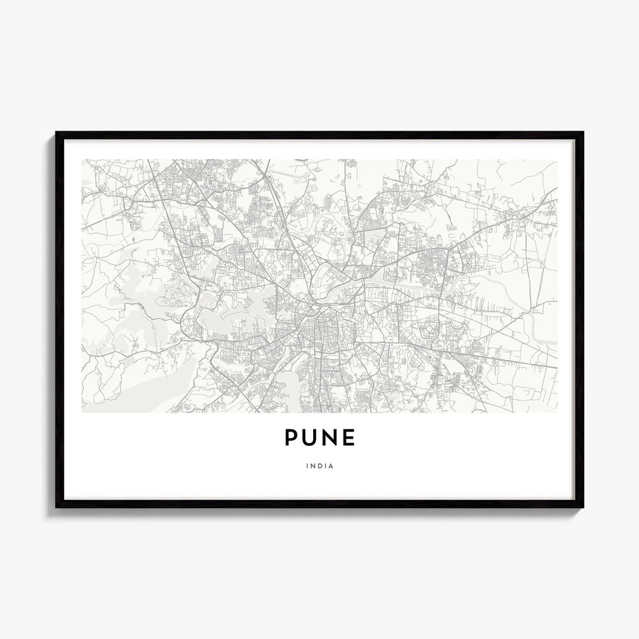 Pune Map Poster, framed poster mockup