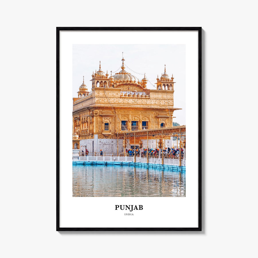 Punjab colorful classic poster of India – vertical wall art, unframed print shown in interior mockup