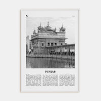 Punjab Poster White Wood / 8x12 in Nbourhood Travel B&W Poster