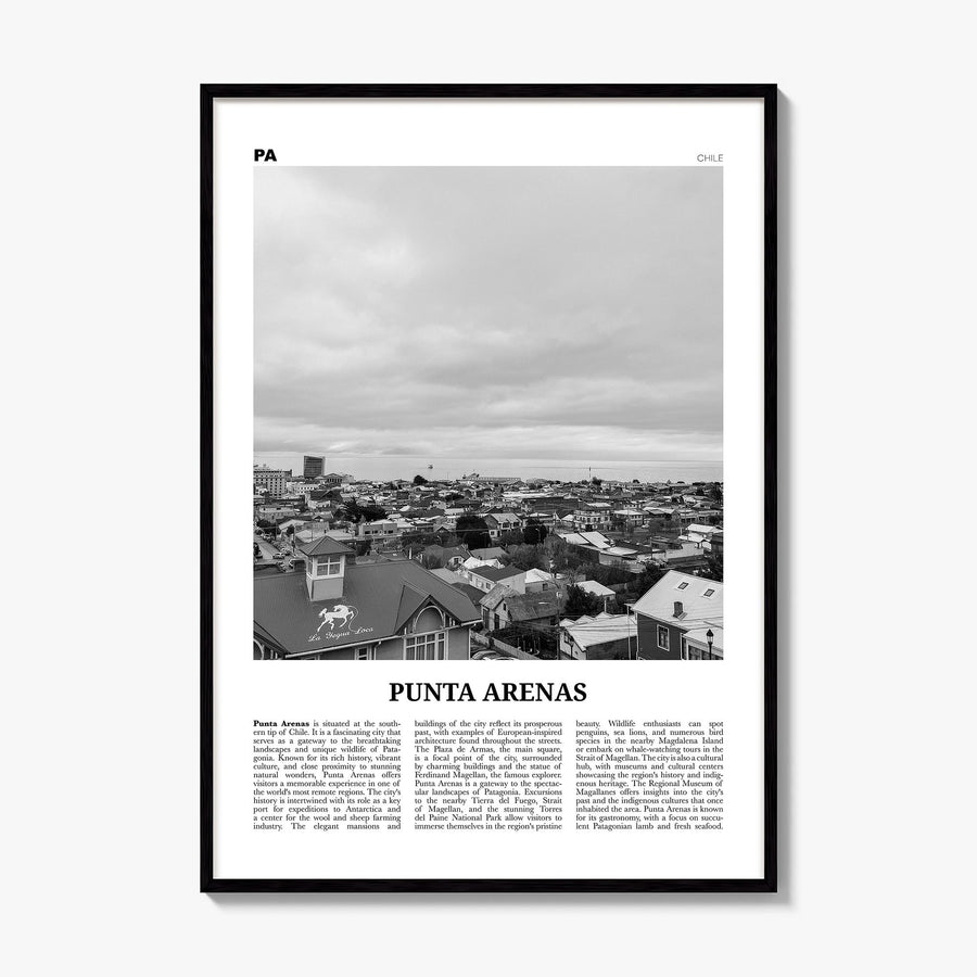 Punta Arenas Newspaper Poster, framed poster mockup
