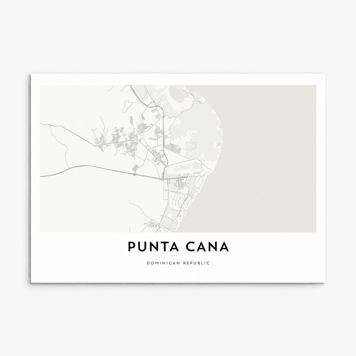 Punta Cana Map Poster, print only (unframed)