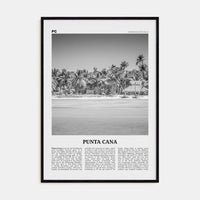 Punta Cana Poster Black Wood / 8x12 in Nbourhood Travel B&W Poster