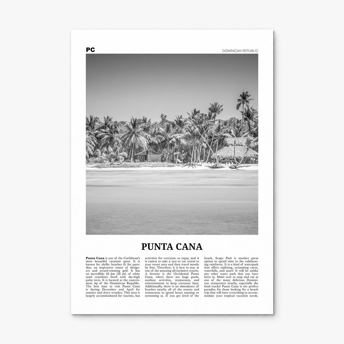 Punta Cana Newspaper Poster, print only (unframed)