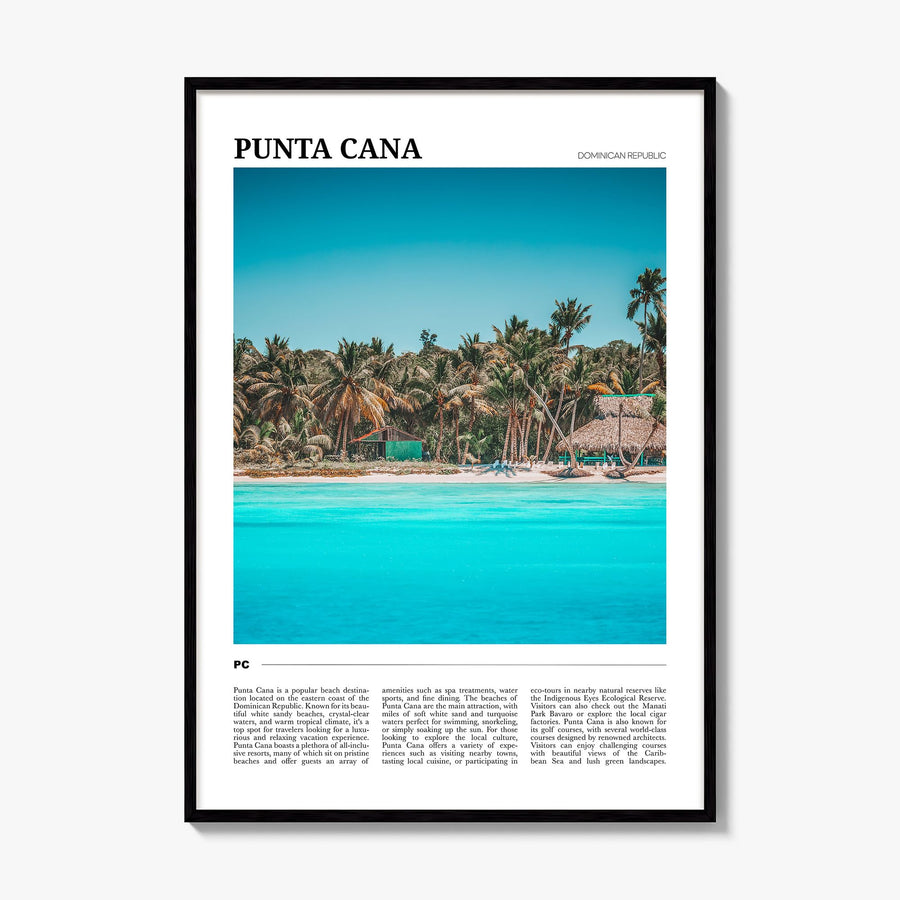 Punta Cana Travel Poster, framed poster mockup
