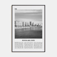 Punta del Este Poster Black Metal / 8x12 in Nbourhood Travel B&W Poster