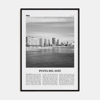 Punta del Este Poster Black Wood / 8x12 in Nbourhood Travel B&W Poster