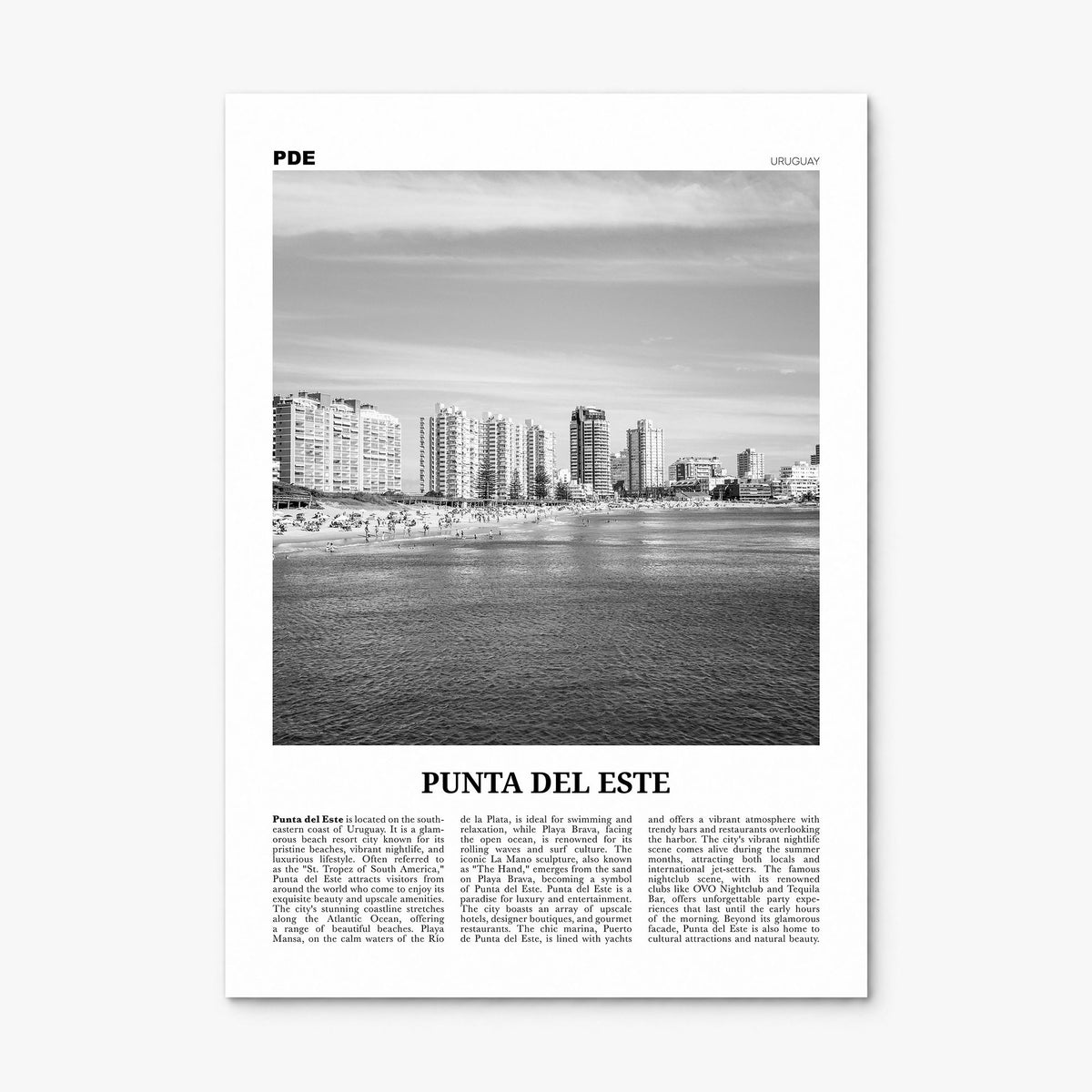 Punta del Este Newspaper Poster, print only (unframed)