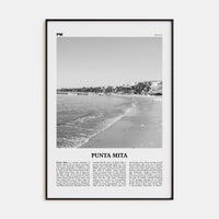 Punta Mita Poster Black Metal / 8x12 in Nbourhood Travel B&W Poster