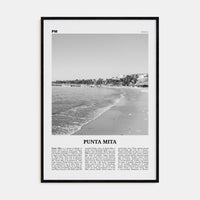 Punta Mita Poster Black Wood / 8x12 in Nbourhood Travel B&W Poster