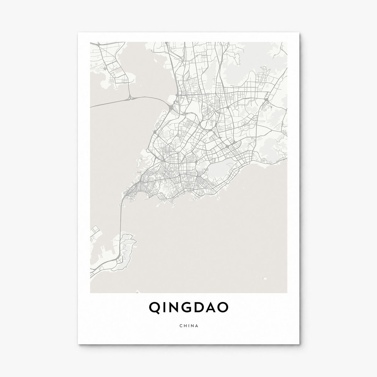 Qingdao Map Poster, print only (unframed)