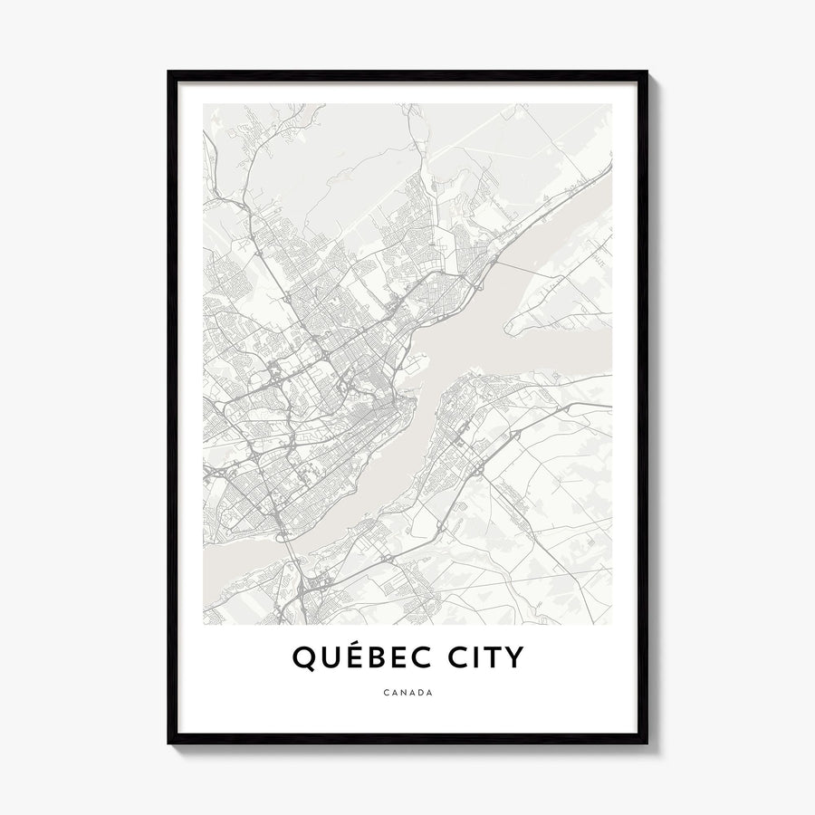 Quebec City Map Poster, framed poster mockup
