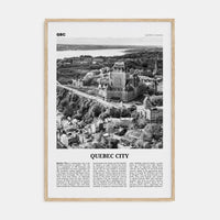 Quebec City No 1 Poster Natural Wood / 8x12 in Nbourhood Travel B&W Poster