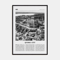 Quebec City No 1 Poster Black Wood / 8x12 in Nbourhood Travel B&W Poster