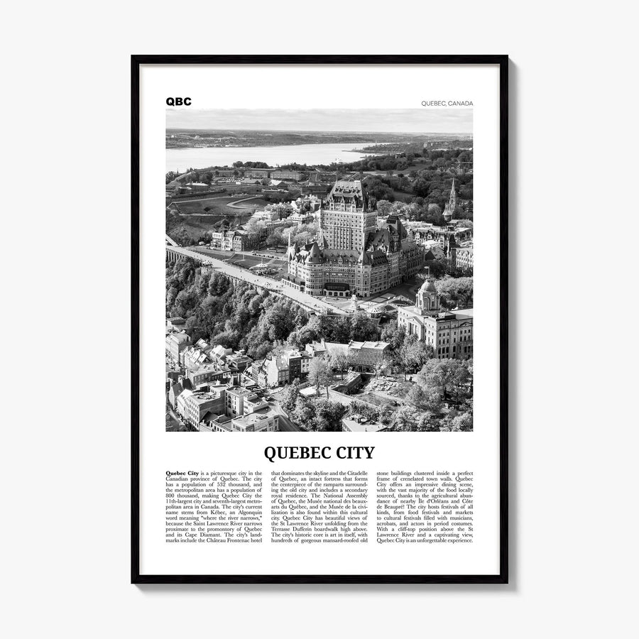 Quebec City Newspaper No 1 Poster, framed poster mockup