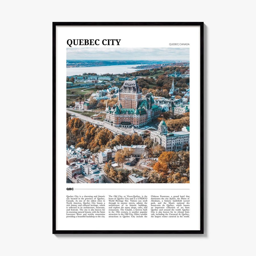 Quebec City Travel Poster, framed poster mockup