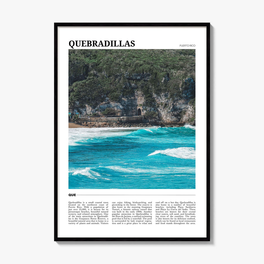 Quebradillas Travel Poster, framed poster mockup