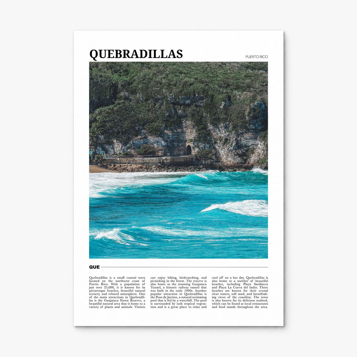 Quebradillas Travel Poster, print only (unframed)