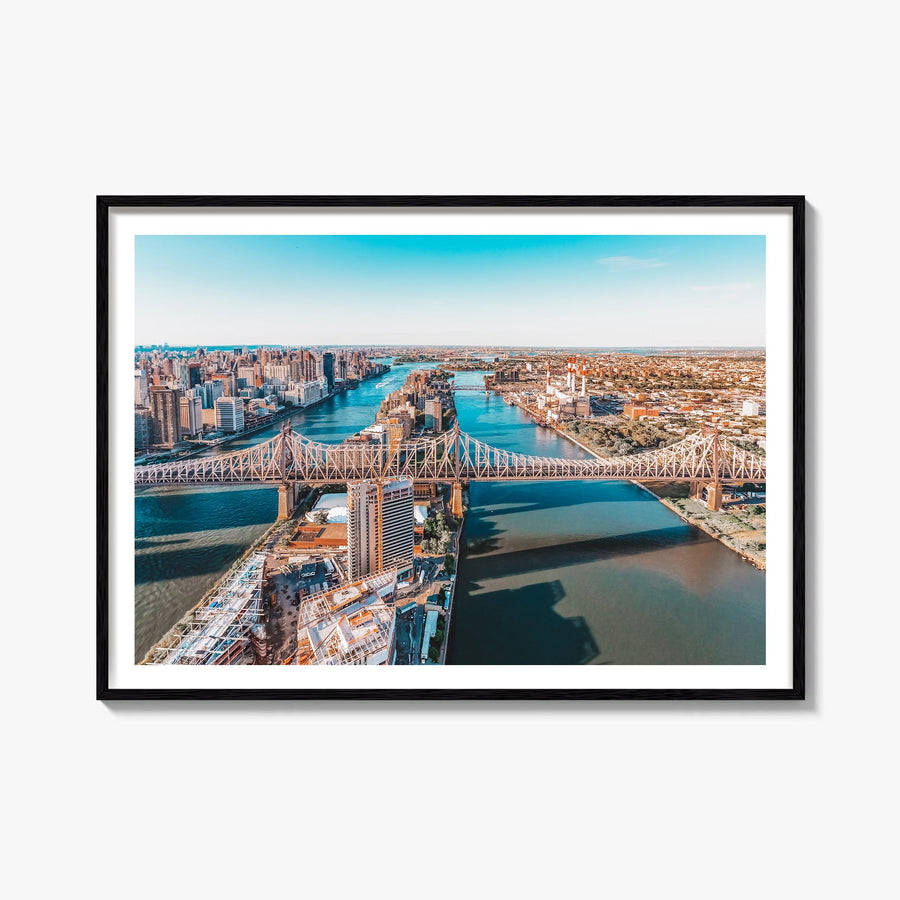 Queens, New York colorful photo poster of New York, USA – horizontal wall art, unframed print shown in interior mockup