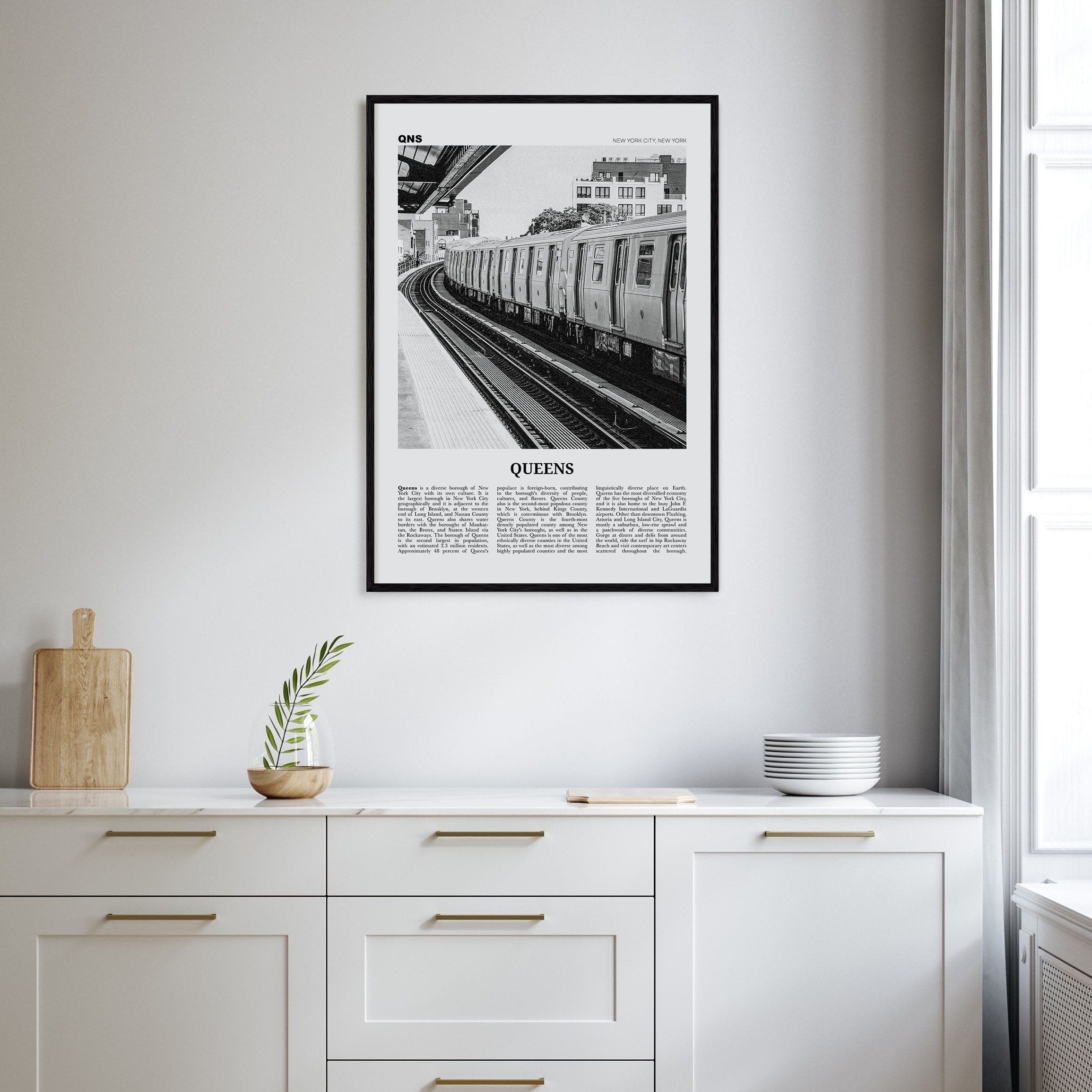 Queens, New York No 3 Poster Nbourhood Travel B&W Poster