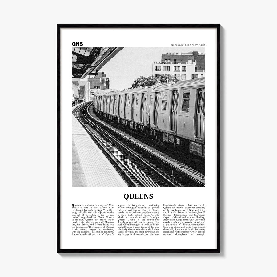 Queens, New York Newspaper No 3 Poster, framed poster mockup