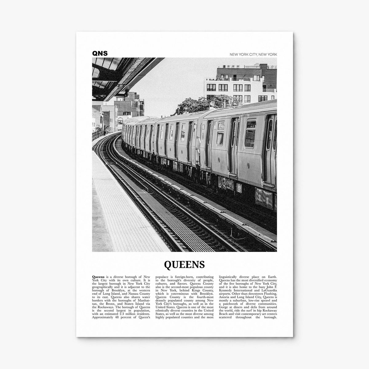 Queens, New York Newspaper No 3 Poster, print only (unframed)