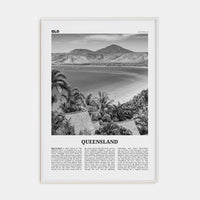 Queensland Poster White Wood / 8x12 in Nbourhood Travel B&W Poster