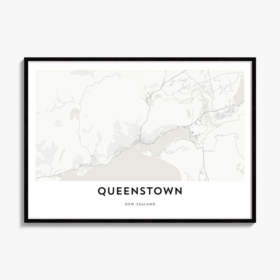 Queenstown Map Poster, framed poster mockup
