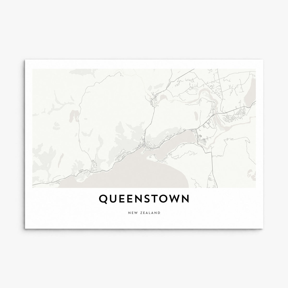 Queenstown Map Poster, print only (unframed)