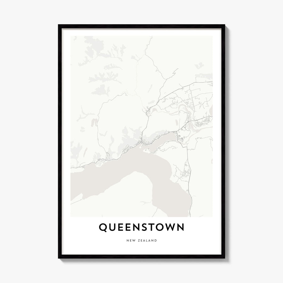 Queenstown Map Poster, framed poster mockup