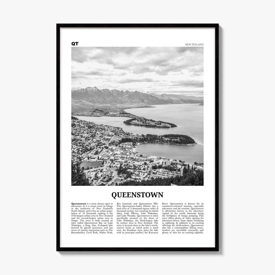 Queenstown Newspaper Poster, framed poster mockup