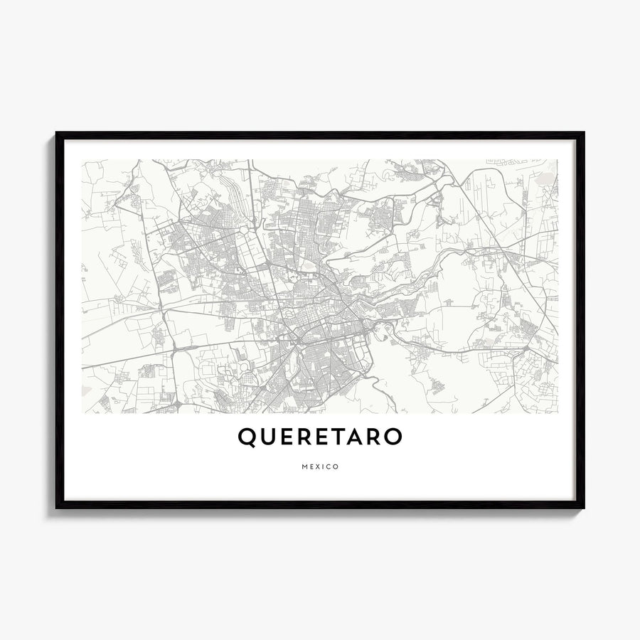 Querétaro Map Poster, framed poster mockup