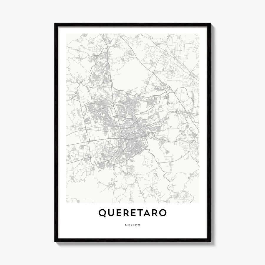 Querétaro Map Poster, framed poster mockup